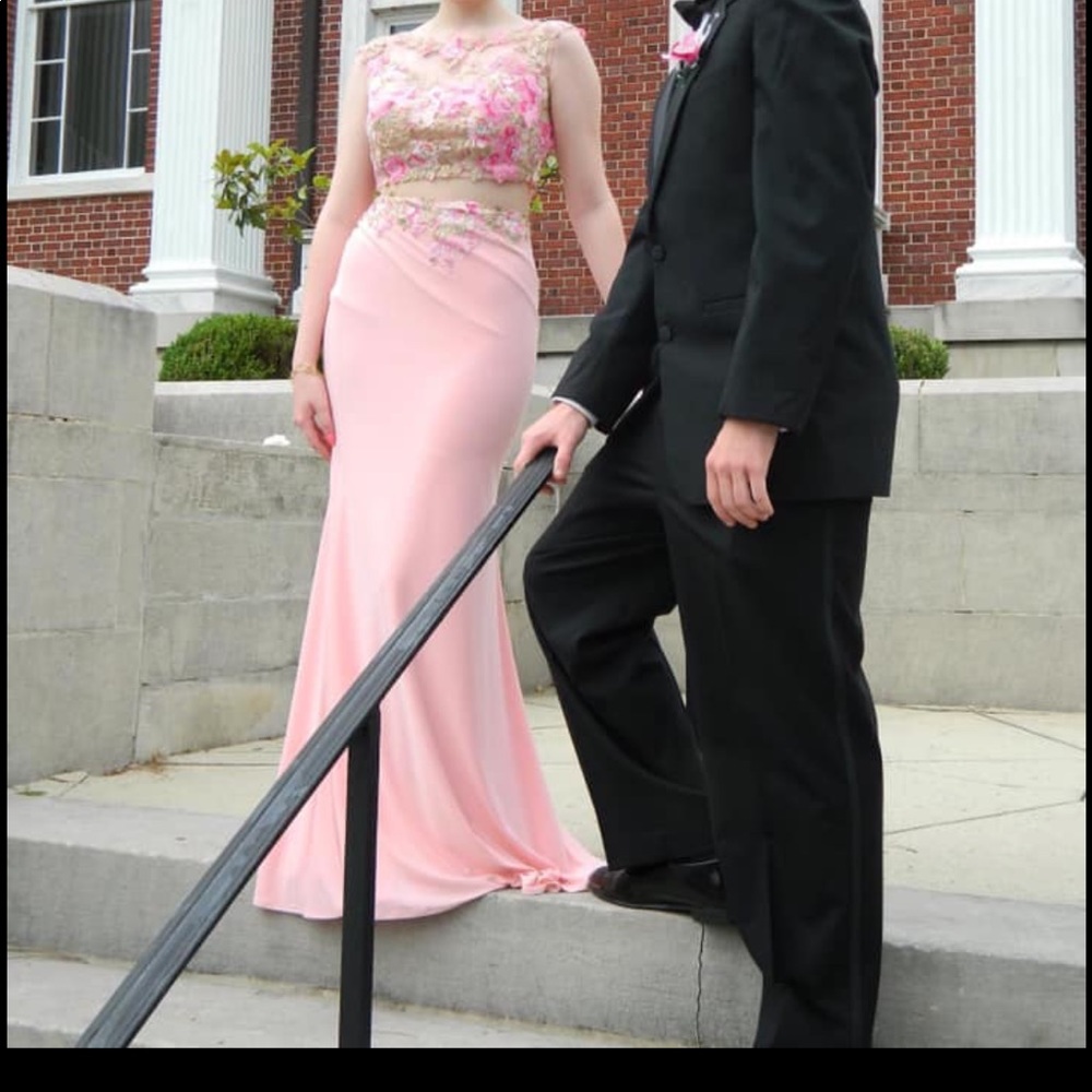 Size 2 Baby Pink Two Piece Jolene Prom Dress